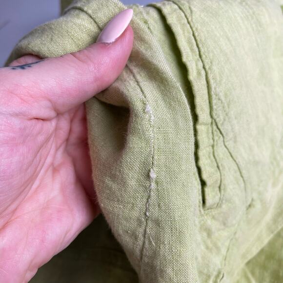 y2k Green Linen Shacket Button Up Jacket - Size L - Picture 7 of 7